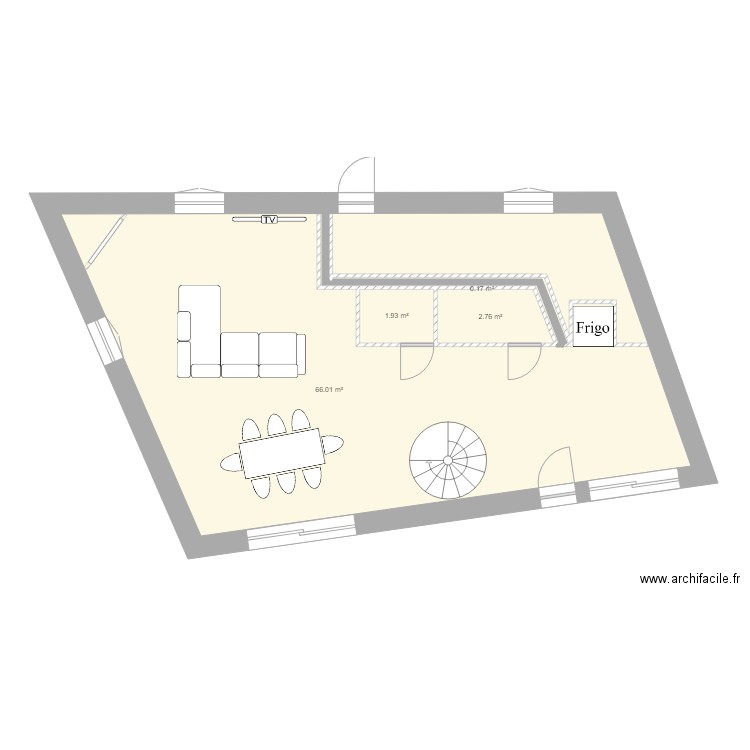 Rez de chaussé 1. Plan de 0 pièce et 0 m2