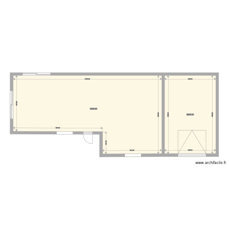 Idee maison Style Mougin . Plan de 2 pièces et 100 m2