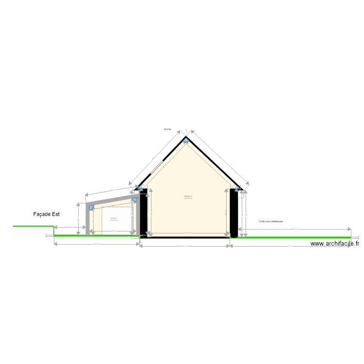 PCMI 3  Plan en coupe maison. Plan de 0 pièce et 0 m2