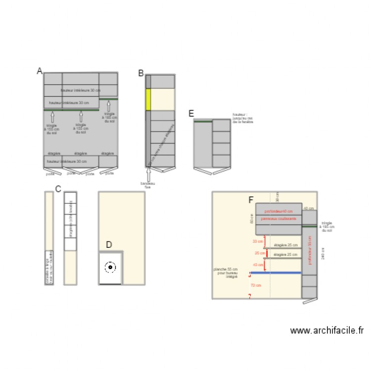 armoires 2. Plan de 0 pièce et 0 m2