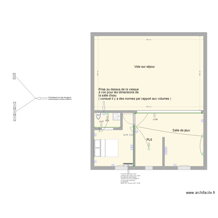 PLAN EXE ETAGE MODIF 1 :  04/07/2022. Plan de 4 pièces et 84 m2