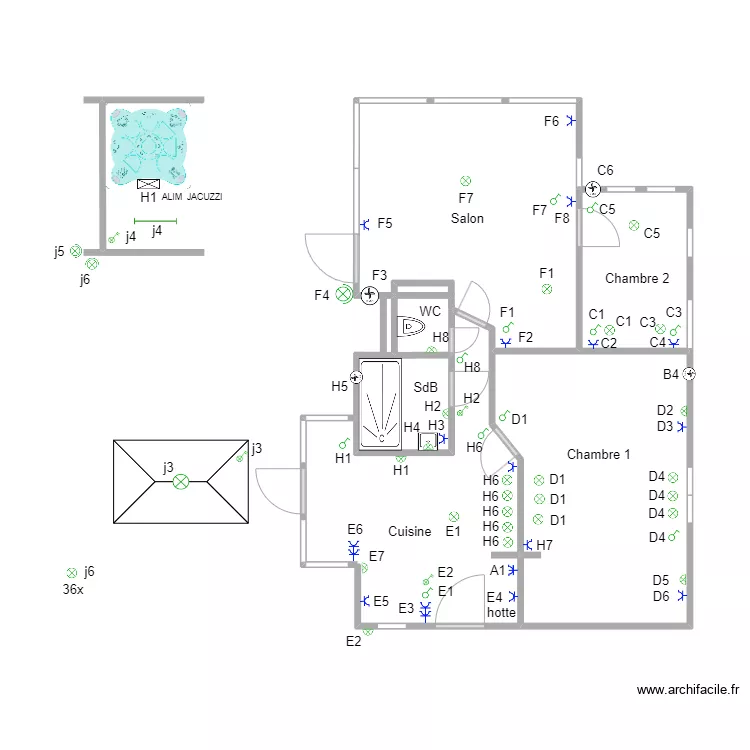 FONTAINE AUX SUZIAS. Plan de 