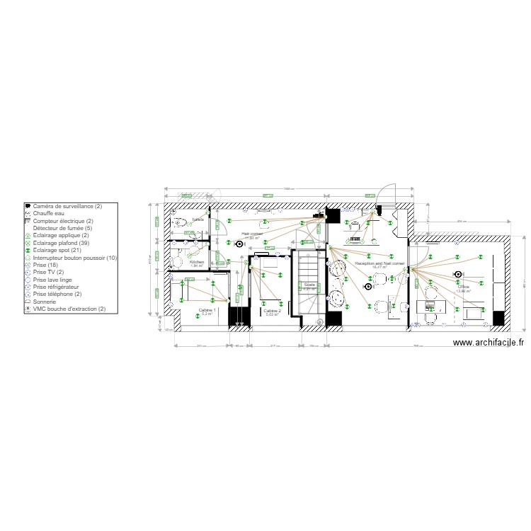 Plan Electrique Institut Liyah Paris R. Plan de 15 pièces et 112 m2