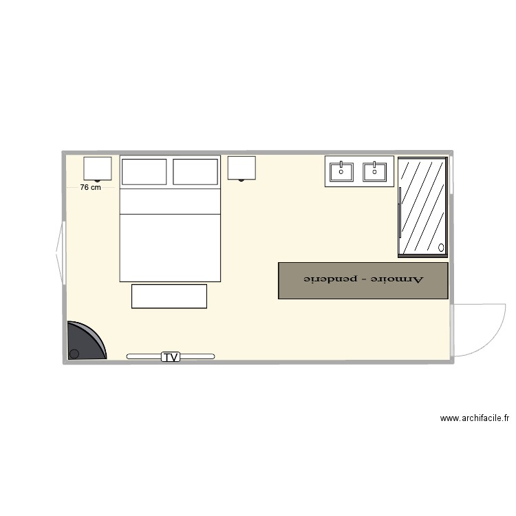 183B CHAMBRE 9. Plan de 1 pièce et 19 m2