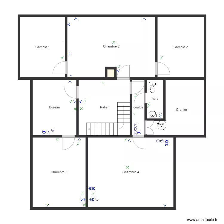 Bureau Tihon &eacute;tage. Plan de 