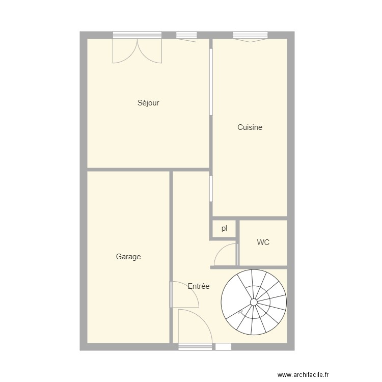 coulaines rdc. Plan de 6 pièces et 48 m2