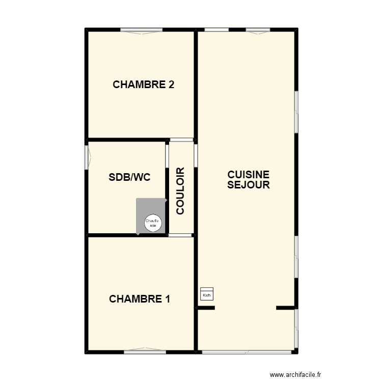 BOURDIN. Plan de 6 pièces et 72 m2