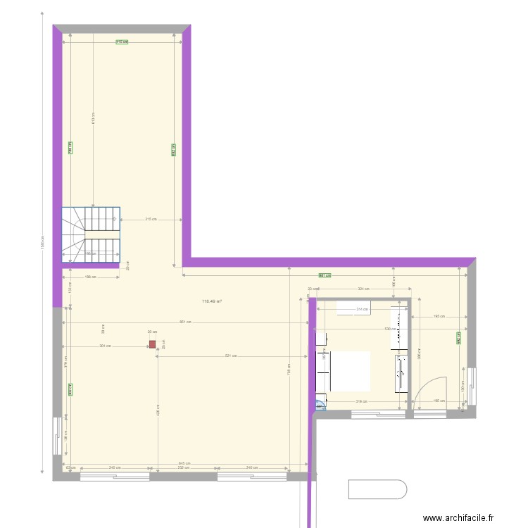 RDJ Jacqueline Aménagement du bas 2 chambres V2. Plan de 0 pièce et 0 m2