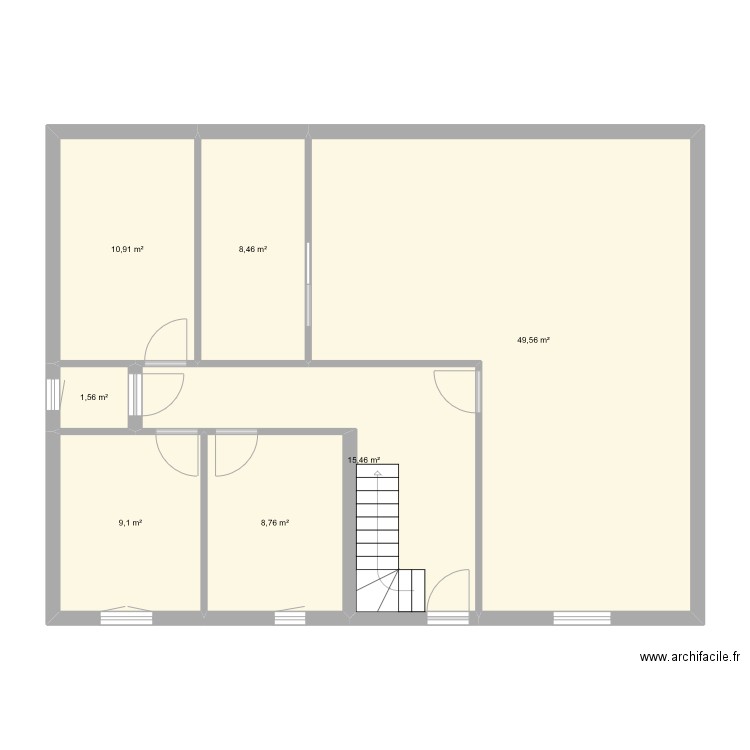 Maison 2ch rdc. Plan de 7 pièces et 104 m2