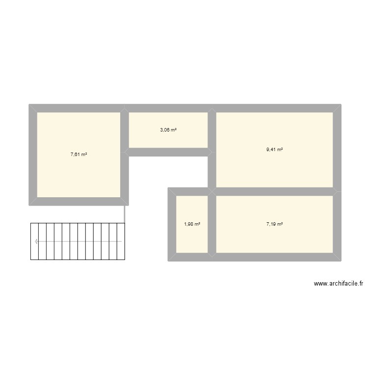 etage. Plan de 5 pièces et 29 m2