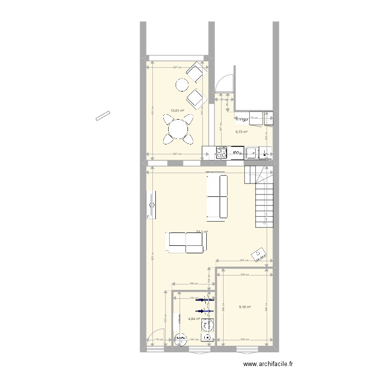 maisonmeremich. Plan de 5 pièces et 67 m2