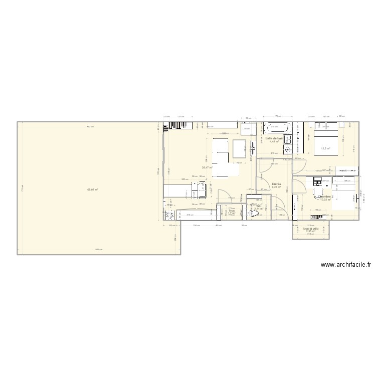 Appartement Cestas mat 2. Plan de 9 pièces et 136 m2