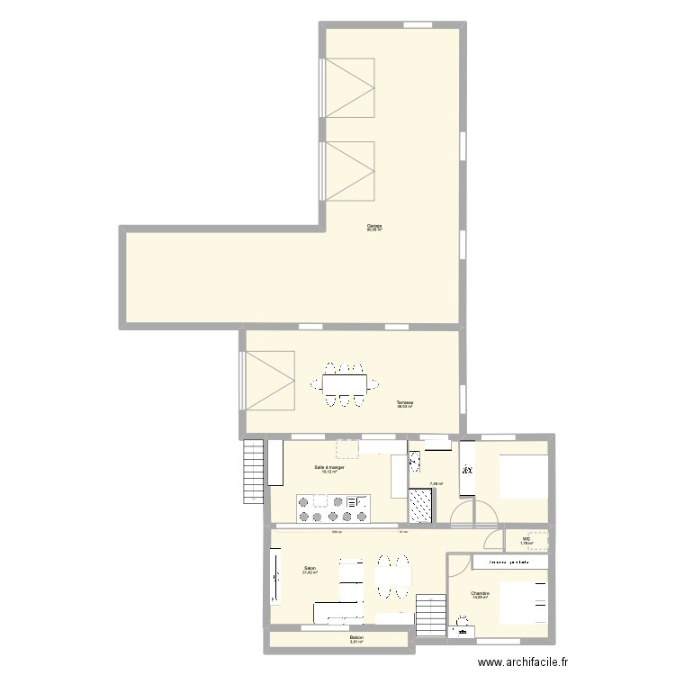 maison les ollieres . Plan de 8 pièces et 223 m2