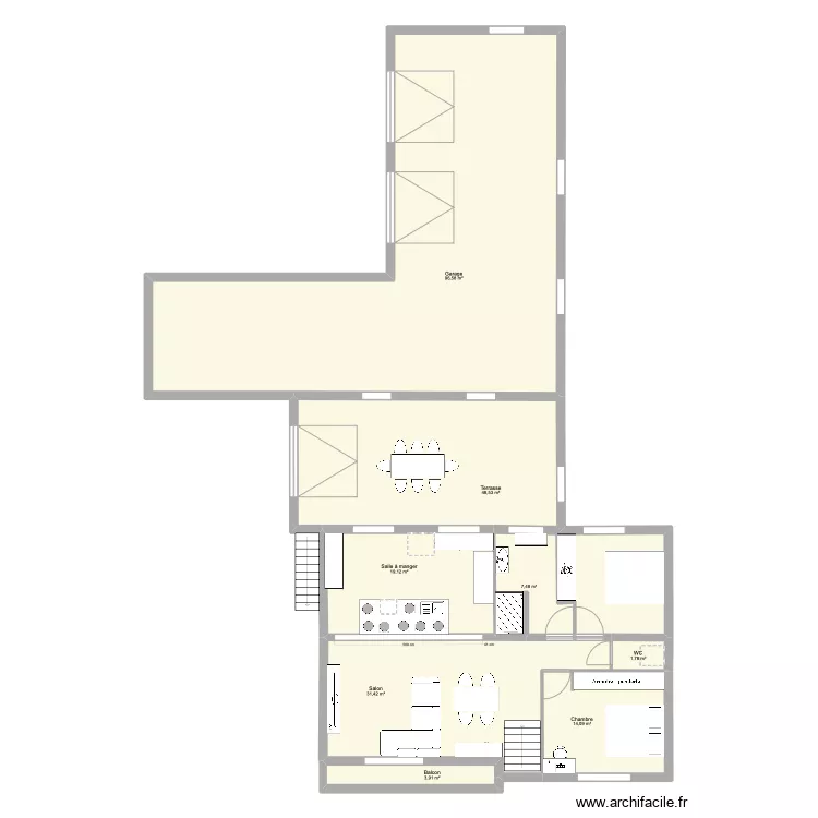 maison les ollieres . Plan de 