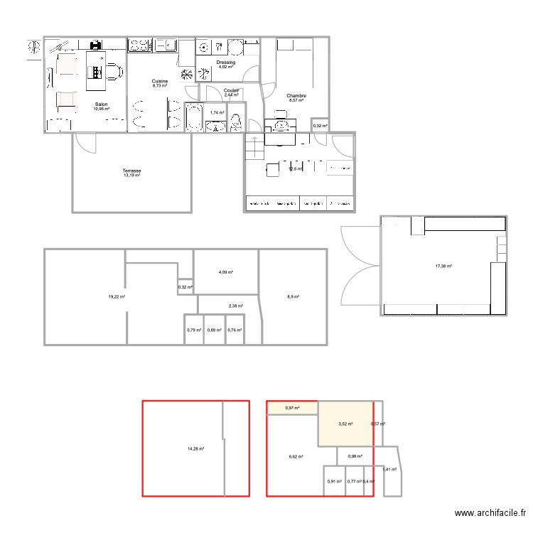 Mobil-Home Projet C avec isolation. Plan de 28 pièces et 148 m2