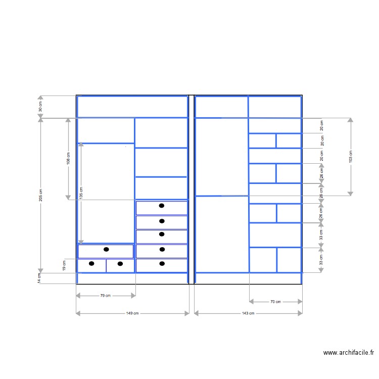 placard CH bleu. Plan de 0 pièce et 0 m2