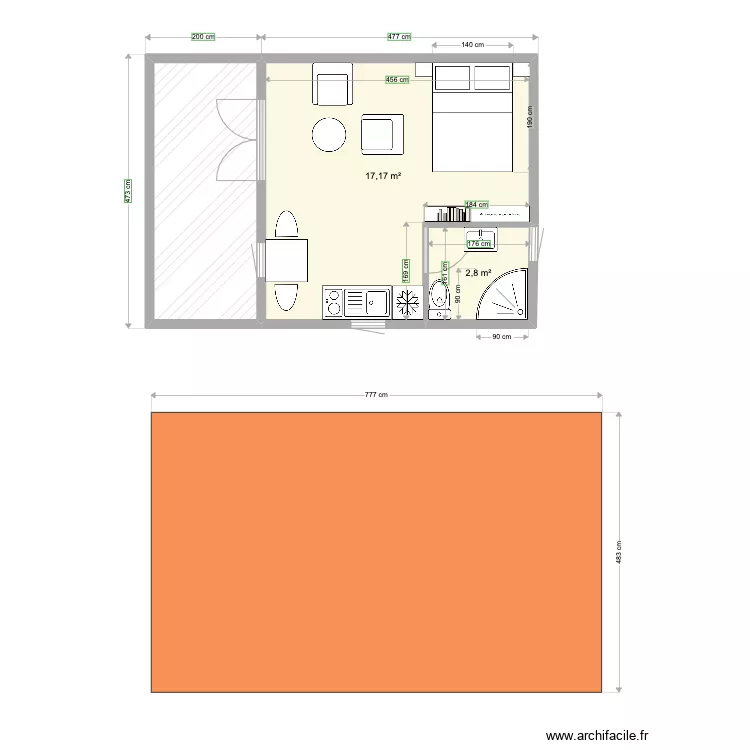studio de jardin. Plan de 