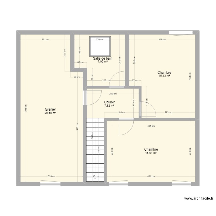 Halanzy 1er étage. Plan de 5 pièces et 72 m2