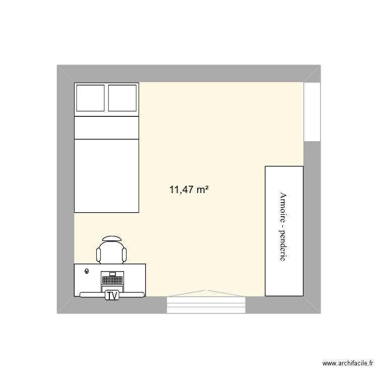Kira. Plan de 1 pièce et 11 m2