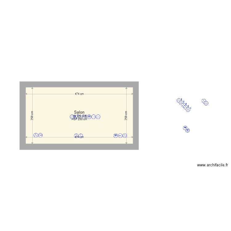 salon elec cote atelier. Plan de 0 pièce et 0 m2