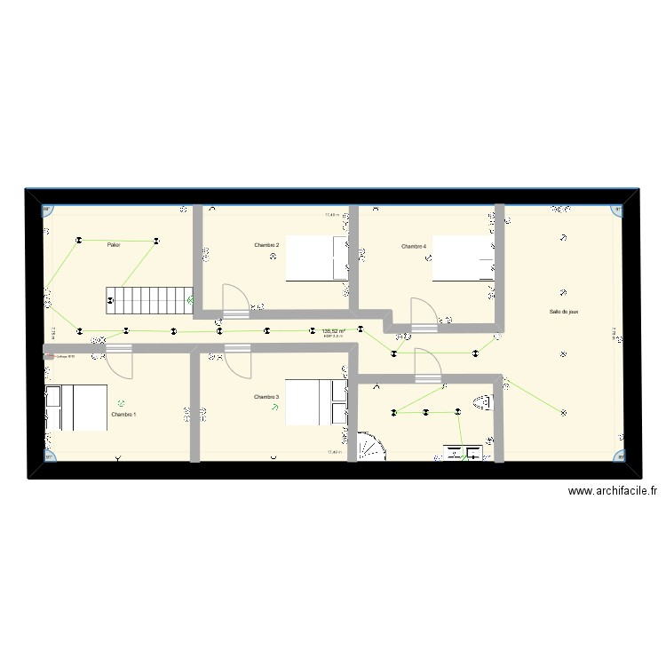 Loic et Sonia. Plan de 1 pièce et 136 m2