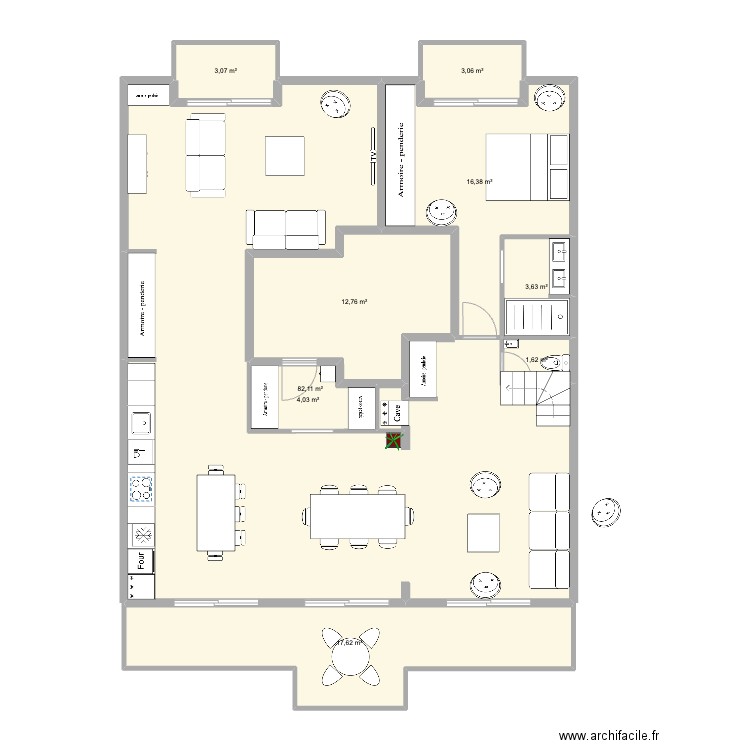 de gaulle Pornichet v11. Plan de 9 pièces et 144 m2