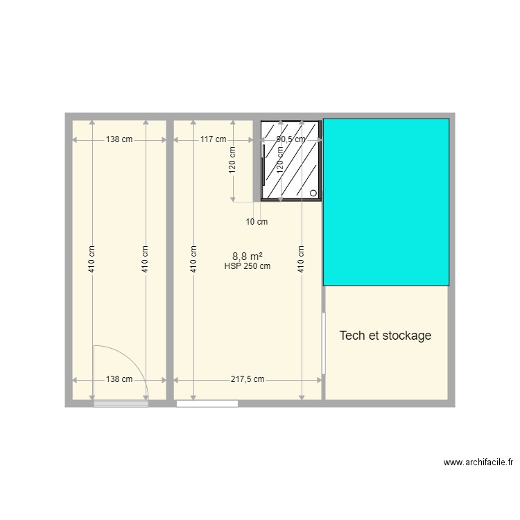 DURET 1 DUO 14122021 V2. Plan de 3 pièces et 22 m2