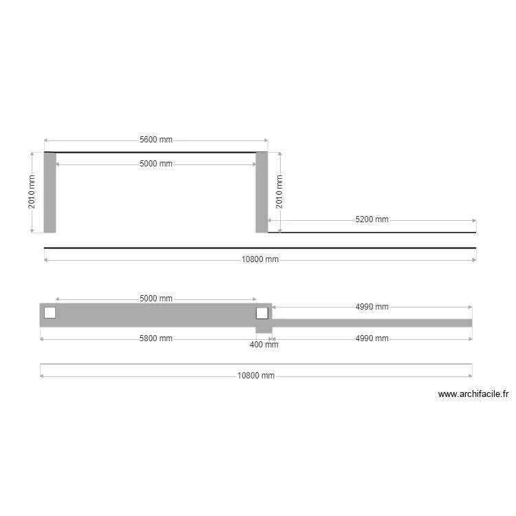 portail coulissant. Plan de 