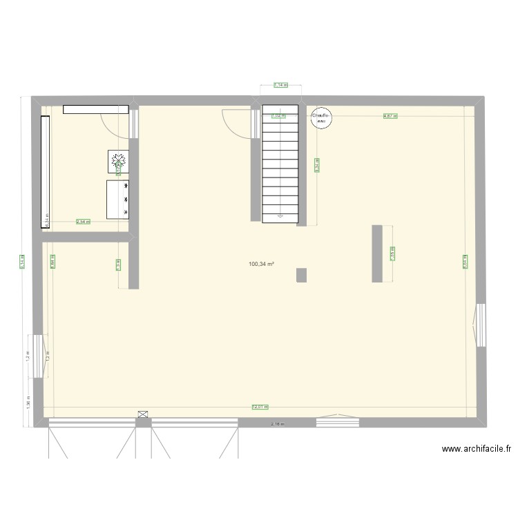 Garage. Plan de 1 pièce et 100 m2