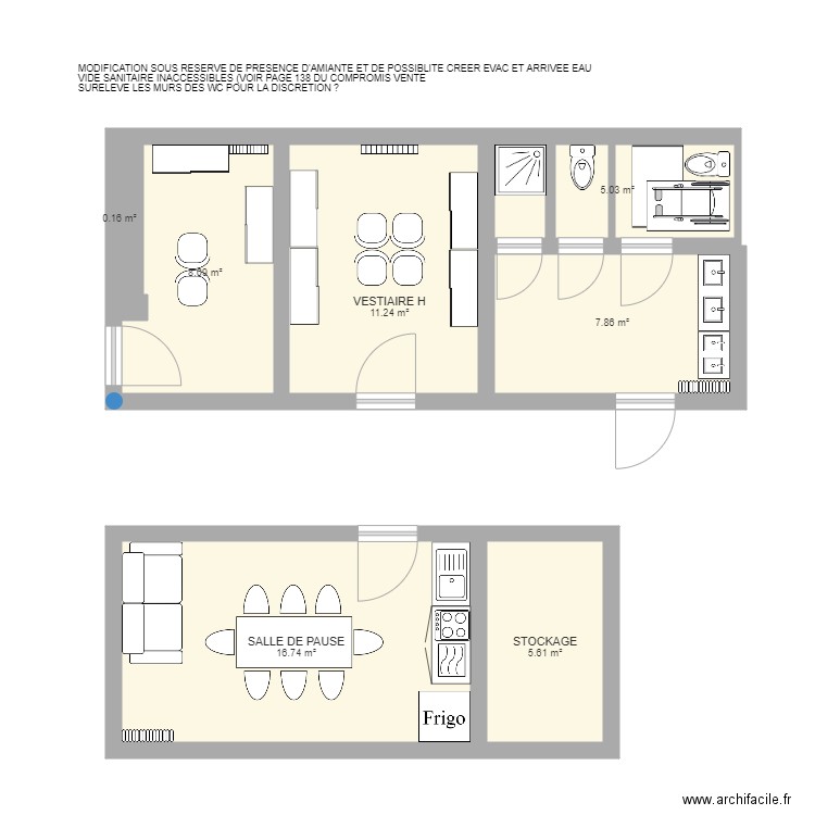 VESTIAIRES BAT 3 V2. Plan de 0 pièce et 0 m2