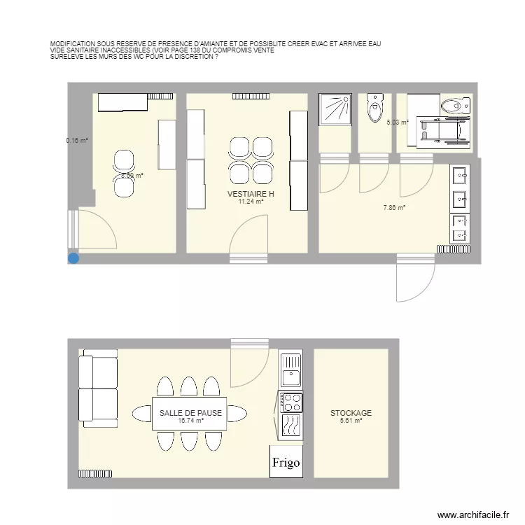 VESTIAIRES BAT 3 V2. Plan de 