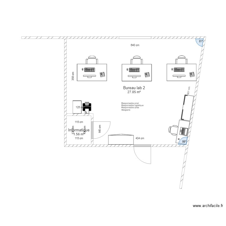 Bureau Lab 2 v1.2. Plan de 2 pièces et 29 m2