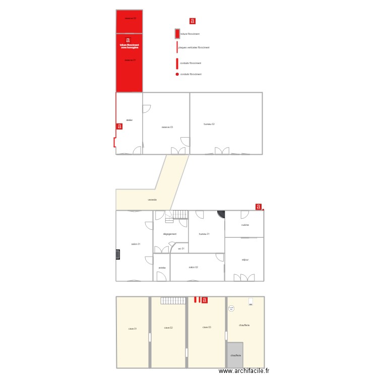 labas rdc amiante. Plan de 0 pièce et 0 m2