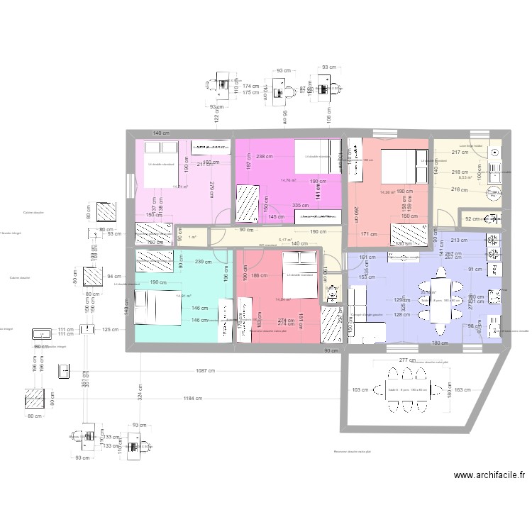 MAILLARD. Plan de 11 pièces et 115 m2