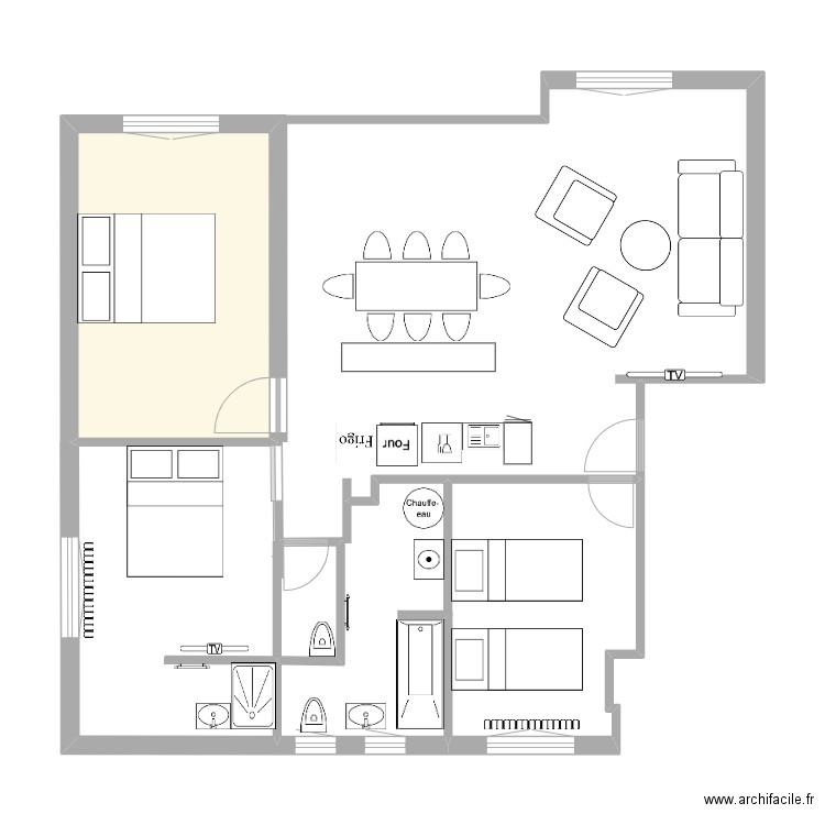 megeve. Plan de 1 pièce et 12 m2