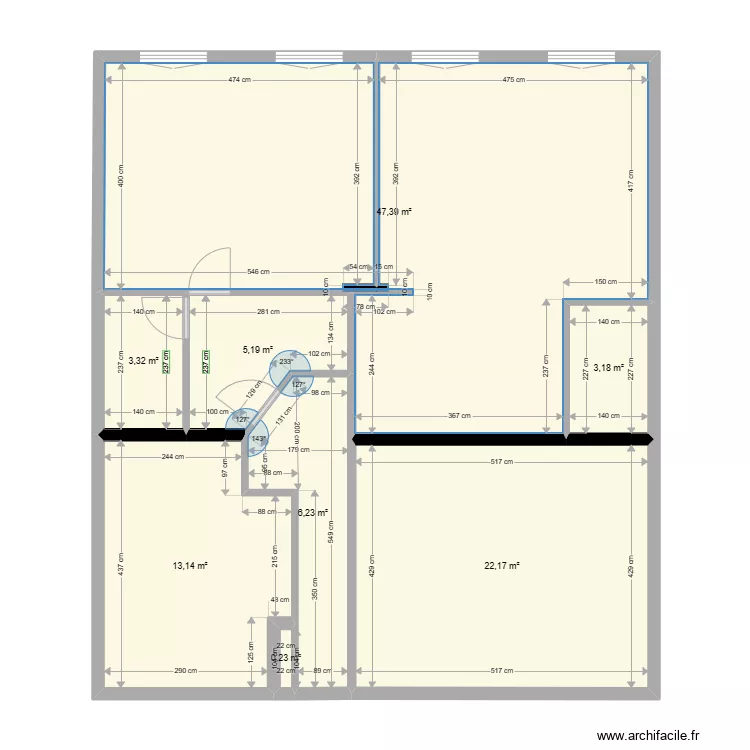 Borghese actuel. Plan de 