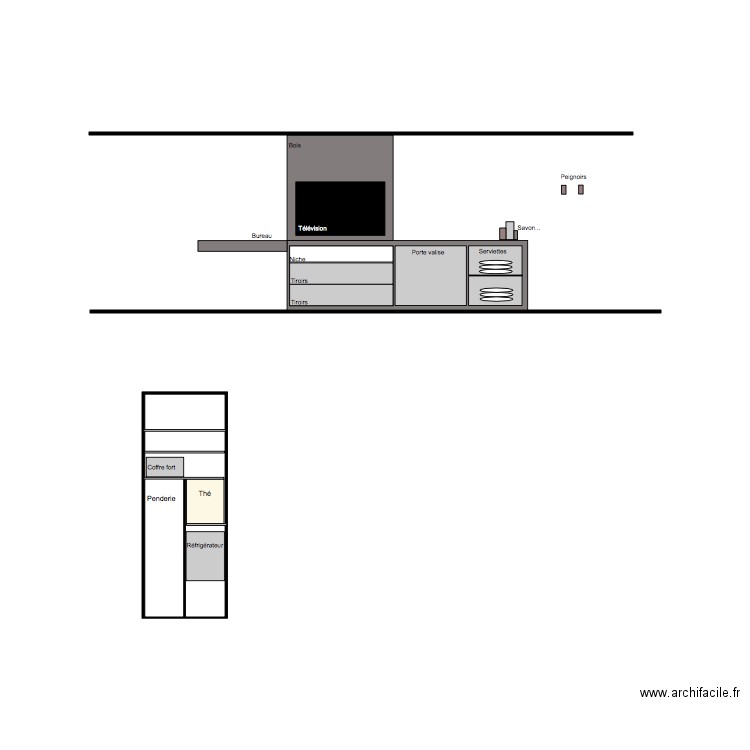 Chambre 1 elevation. Plan de 0 pièce et 0 m2