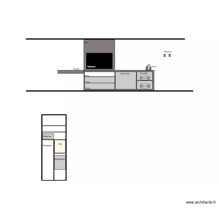 Chambre 1 elevation. Plan de 