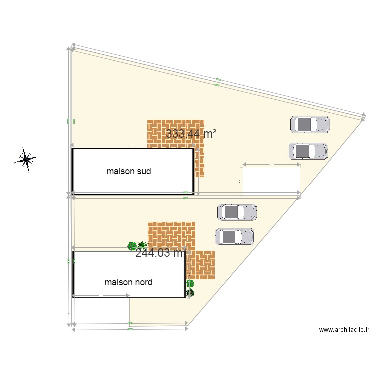 division terrain E. Plan de 0 pièce et 0 m2