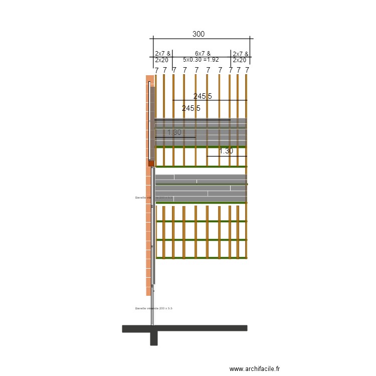 Plan de pose terrasse. Plan de 0 pièce et 0 m2