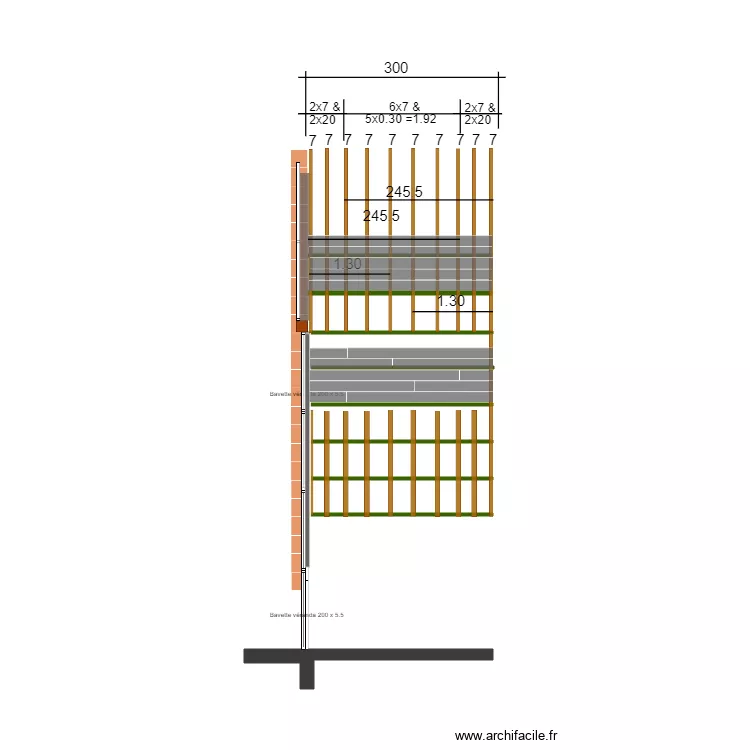 Plan de pose terrasse. Plan de 