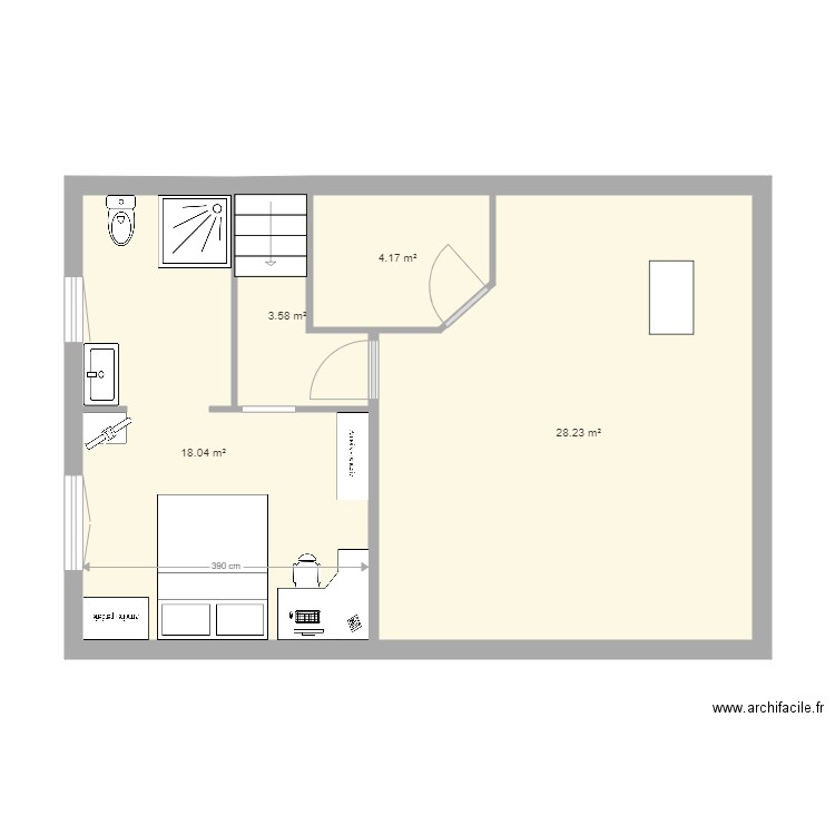 Chambre bas maison modif 2. Plan de 0 pièce et 0 m2