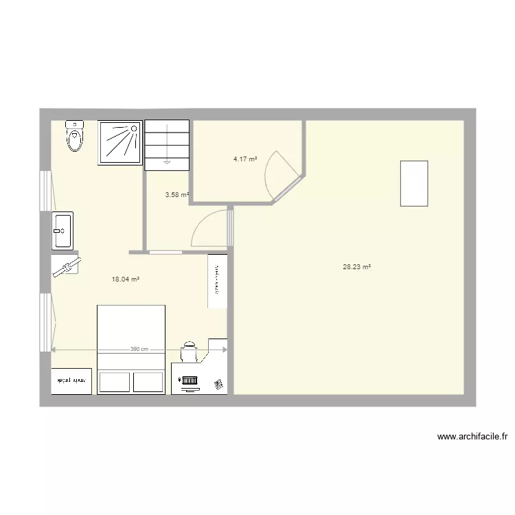 Chambre bas maison modif 2. Plan de 