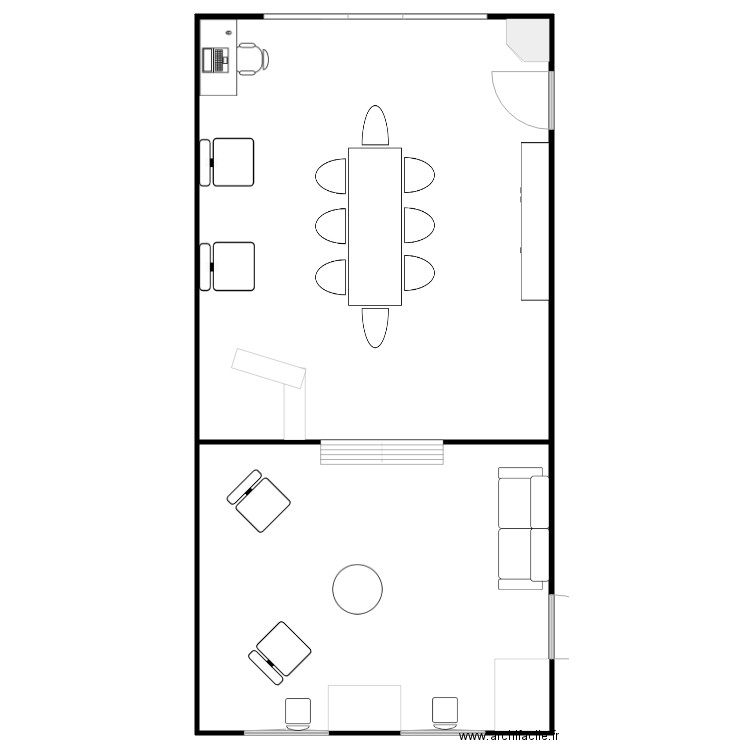 SALONS. Plan de 2 pièces et 877 m2