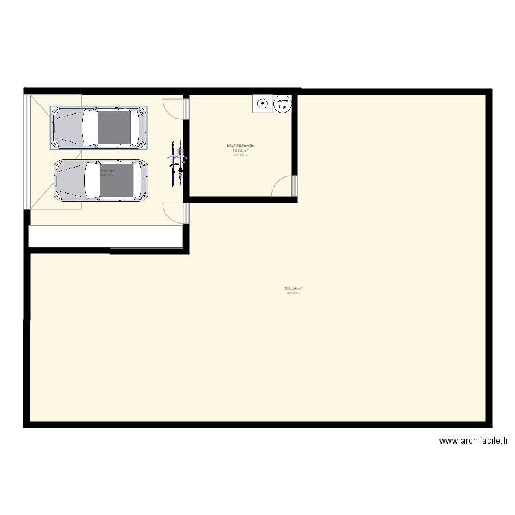 TRAVAIL TECHNOLOGIE. Plan de 3 pièces et 221 m2