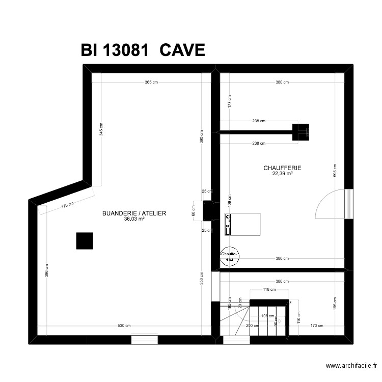 BI 13081. Plan de 27 pièces et 264 m2