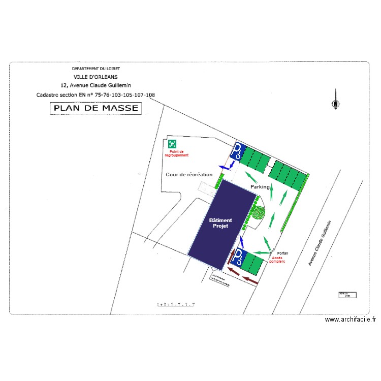 Plan de masse sécurité et stationnement. Plan de 0 pièce et 0 m2