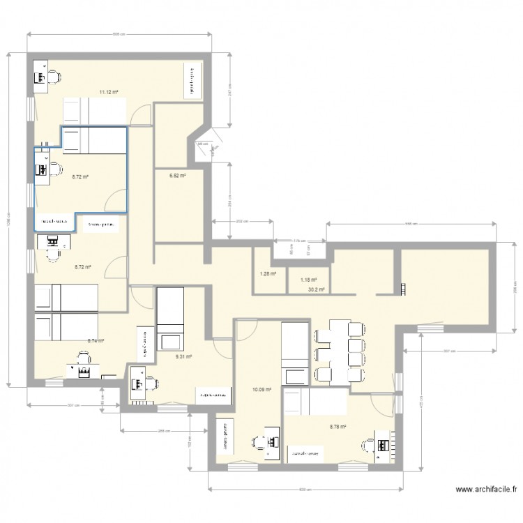 Plan Evry 5 V8 Avec Meubles. Plan de 0 pièce et 0 m2