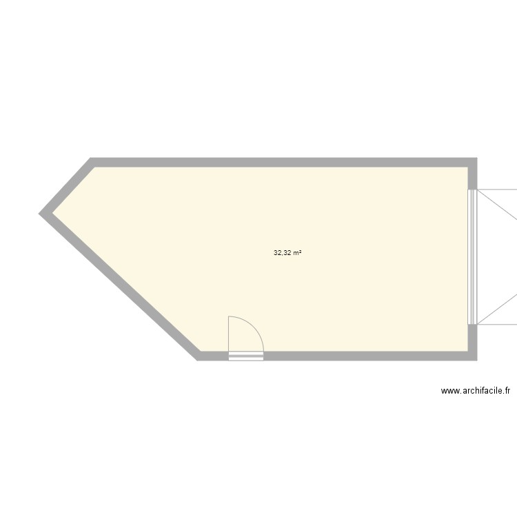 Garage v.1. Plan de 1 pièce et 32 m2