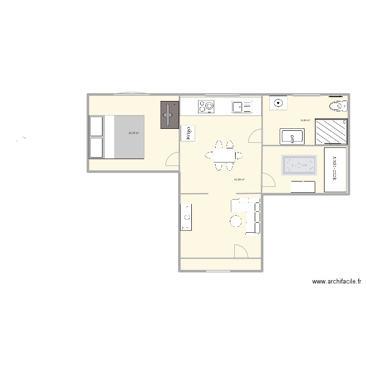 Plan Maison Anna 95. Plan de 3 pièces et 103 m2